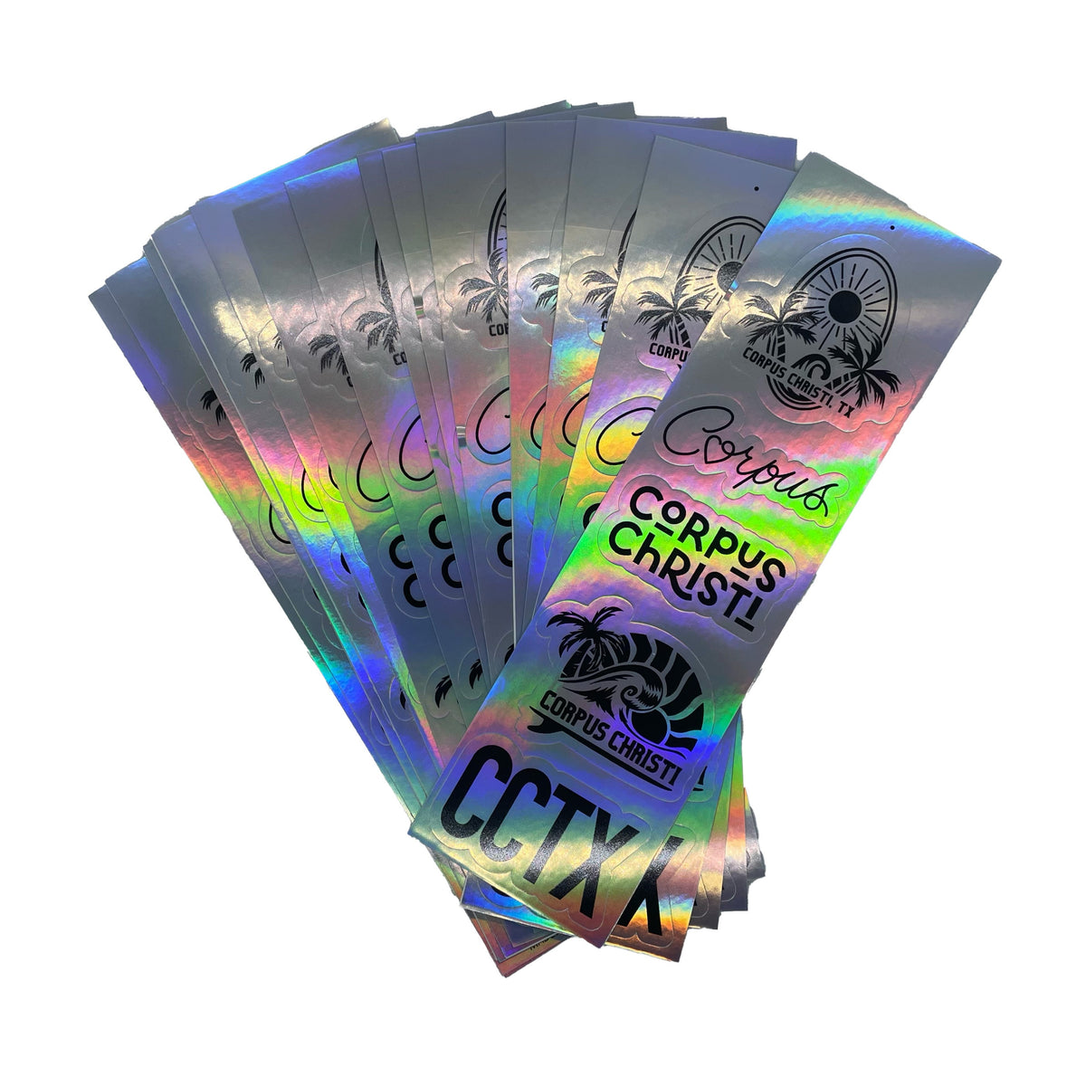 Holographic Corpus Christi Sticker Set 4 Decals Made in CC Wholesale