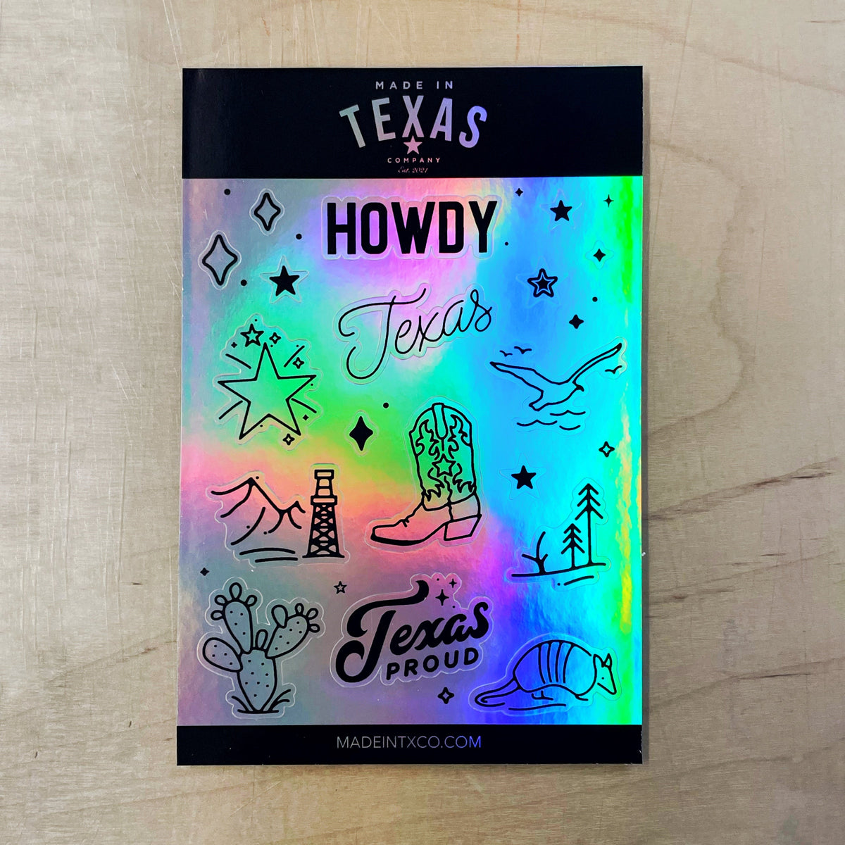 Holographic Texas Sticker Set Western Set Made in CC Wholesale