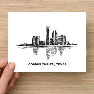 Corpus Christi Skyline Note Cards