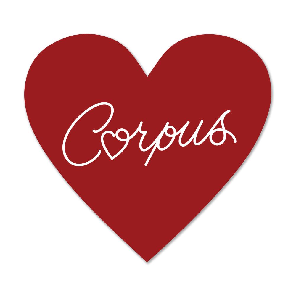 Corpus Valentine Heart Decal/Sticker