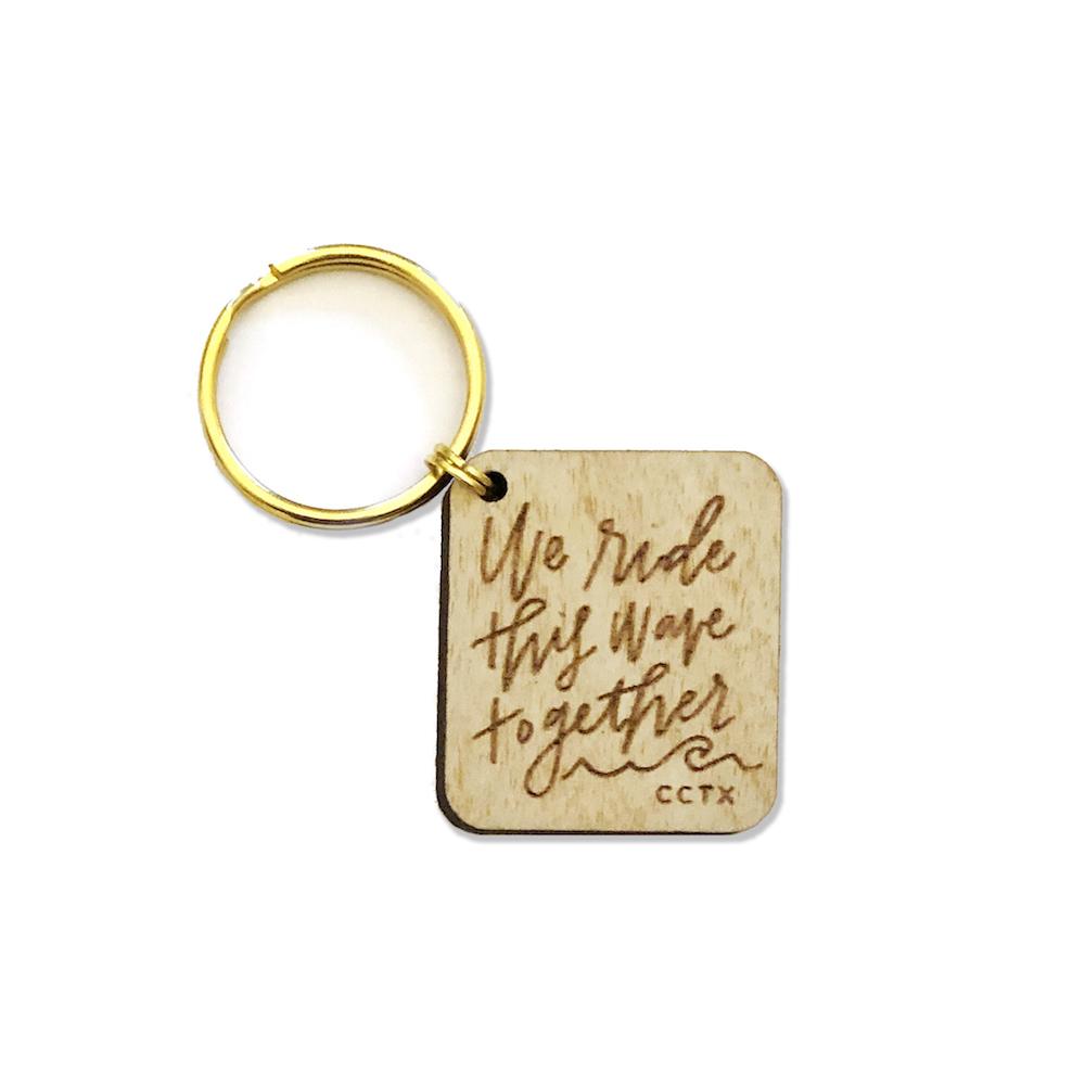 Ride This Wave Wooden Key Tag