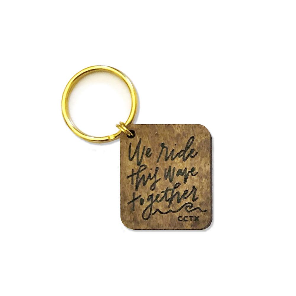 Ride This Wave Wooden Key Tag